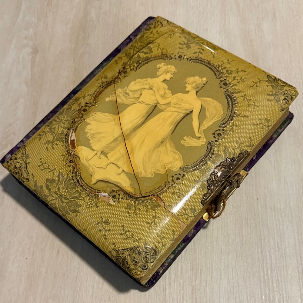 Antique Victorian Celluloid Photo Album with Dancing Ladies